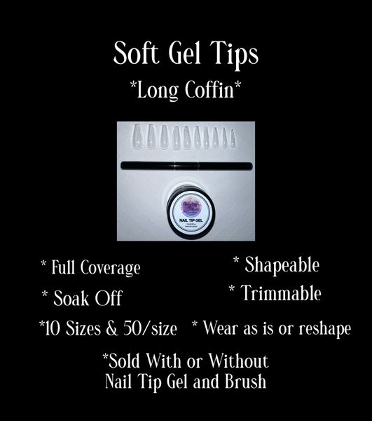 Long Coffin Soft Gel Tips